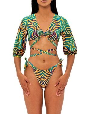 ANDREA IYAMAH Bikini Swimsuit Women’s Medium Bottom Large Top Strappy X